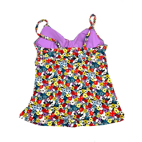 Anne Cole FLOWER Underwire MULTI Floral Underwire Swim Tankini Top NWT $74 - Picture 3 of 7